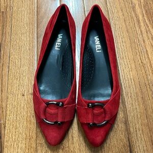 NWOT Vaneli red suede shoes, 7M